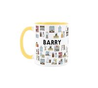 Purely Home Custom Barista Mug - Humourous Coffee Maker Tradies Novelty Gift - Tea/Coffee Yellow Ceramic Cup Personalised Present for Baristas