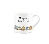 Purely Home Custom Beach Huts Mug - Personalised Coastal Bone China Mug Seaside Beach Gift - Tea/Coffee Hot Drinks Cup Present