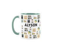 Purely Home Custom Bookkeeper Mug - Humourous Accountancy Office Job Novelty Gift - Tea/Coffee Turquoise Ceramic Cup Personalised Present for Bookkeepers