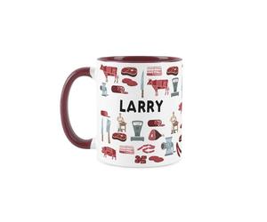 Purely Home Custom Butcher Mug - Humourous Tradies Novelty Gift - Tea/Coffee Maroon Ceramic Cup Personalised Present for Butchers