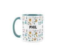 Purely Home Custom Cleaner Mug - Humourous Cleaning Housekeeper Novelty Gift - Tea/Coffee Blue Ceramic Cup Personalised Present for Cleaners