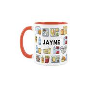 Purely Home Custom Dinner Lady Mug - Humourous School Lunch Worker Novelty Gift - Tea/Coffee Orange Ceramic Cup Personalised Present for Lunch Ladies