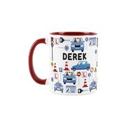Purely Home Custom Driving Instructor Mug - Humourous Learner Driver Trades Funny Novelty Personalised Name Gift - Tea/Coffee Hot Drinks Red Ceramic Cup Present