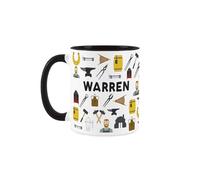 Purely Home Custom Farrier Mug - Humourous Horse Shoe Fitter/Equine Novelty Gift - Tea/Coffee Black Ceramic Cup Personalised Present for Farriers