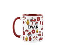 Purely Home Custom Firefighter Mug - Humourous Tradies Novelty Gift - Tea/Coffee Red Ceramic Cup Personalised Present for Firemen
