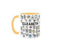 Purely Home Custom Flight Attendant Mug - Humourous Cabin Crew & Air Hostesses Novelty Gift - Tea/Coffee Yellow Ceramic Cup Personalised Present for Flight Attendants