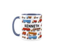 Purely Home Custom Lorry Driver Mug - Humourous Trades Funny Novelty Gift - Tea/Coffee Hot Drinks Blue Ceramic Cup Personalised Name Present for Truck Drivers