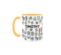 Purely Home Custom Pilot Mug - Humourous Aircraft Pilot/Aviator Novelty Gift - Tea/Coffee Yellow Ceramic Cup Personalised Present for Pilots