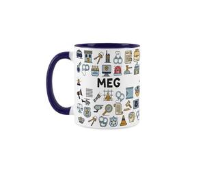 Purely Home Custom Police Officer Mug - Humourous Policeman/Policewoman Novelty Gift - Tea/Coffee Navy Blue Ceramic Cup Personalised Present for Police Officers