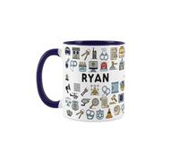 Purely Home Custom Prison Officer Mug - Humourous Jail Staff Inmate Security Novelty Gift - Tea/Coffee Navy Blue Ceramic Cup Personalised Present for Prison Officers