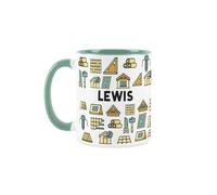 Purely Home Custom Roofer Mug - Humourous Roofing Tradies Novelty Gift - Tea/Coffee Turquoise Ceramic Cup Personalised Present for Roofers