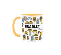 Purely Home Custom Taxi Driver Mug - Humourous Cab Driver Novelty Gift - Tea/Coffee Yellow Ceramic Cup Personalised Present for Taxi Drivers