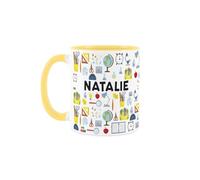 Purely Home Custom Teaching Assistant Mug - Humourous TA End of School Novelty Gift - Tea/Coffee Yellow Ceramic Cup Personalised Present for Teaching Assistants