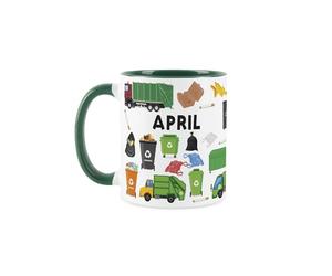 Purely Home Custom Waste Operative Mug - Humourous Bin Man Worker Novelty Gift - Tea/Coffee Dark Green Ceramic Cup Personalised Present for Waste Operatives