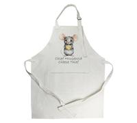 Purely Home Cute Mouse & Cheese Apron - Funny Cheese Thief Kitchen Gifts - Adjustable Neck/waist Ties Cooking & Baking Apron