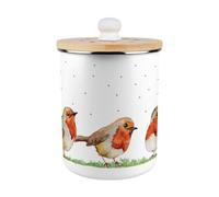 Purely Home Cute Robins Food Waste Caddy - Enamel 2L Kitchen Compost Bin