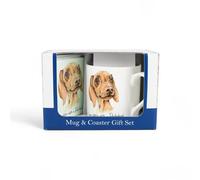 Purely Home Dachshund Mug & Coaster Gift Set - Lifes Better With A Dachshund - Bone China Mug And Glass Coaster Set - Present For Dog Lovers