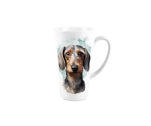 Purely Home Dachshund Novelty Tall Latte Mug - Ceramic Sausage Dog Funny Quote Tea/Coffee Present Gift