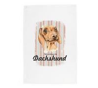 Purely Home Dachshund Tea Towel - Novelty Dog Themed Gift Kitchen Linen/dish Cloth