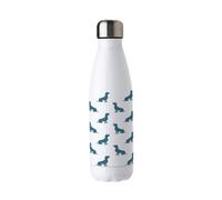 Purely Home Dachshund Water Bottle - Blue Reusable Double Walled 500Ml Hot/cold Metal Drinks Bottle Dog Gifts