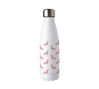 Purely Home Dachshund Water Bottle - Pink Reusable Double Walled 500Ml Hot/cold Metal Drinks Bottle Dog Gifts