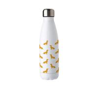 Purely Home Dachshund Water Bottle - Yellow Reusable Double Walled 500Ml Hot/cold Metal Drinks Bottle Dog Gifts