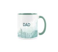 Purely Home Dad Gift Mug - White And Turquoise Green Garden Meadow Coffee/tea Present Mug
