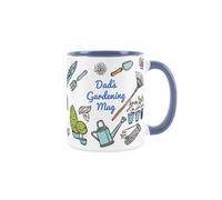 Purely Home Dad's Gardening Mug - Gardening White & Blue Coffee/tea Gift For Gardeners 11Oz