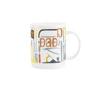 Purely Home Dad's Tools Mug - Fathers Day Gift for Dad - Watercolour Tools Handyman Tea/Coffee Hot Drinks White Bone China Mug