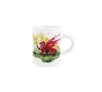 Purely Home Daffodils & Dragon Welsh Espresso Cup - Floral Wales Souvenir Gifts - Small Mini Ceramic Coffee Shot Mug