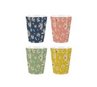 Purely Home Daisies Ceramic Egg Cups - Floral Springtime Kitchen Gift Box Set Of 4
