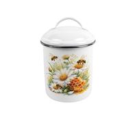 Purely Home Daisy Bees Canister - Medium Metal Kitchen Storage Tin with Handle