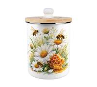 Purely Home Daisy Bees Food Waste Caddy - Metal 2L Decorative Kitchen Compost Bin