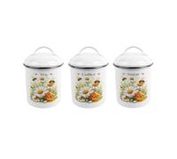 Purely Home Daisy Bees Tea, Coffee & Sugar Canisters - Medium Metal Kitchen Storage Set
