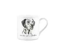 Purely Home Dalmatian Mug - Lifes Better With A Dalmatian Bone China White Mug - Tea/coffee Gift For Dog Lovers