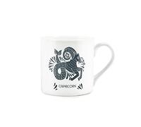 Purely Home Dark Green Grey Capricorn Star Sign Mug - White Bone China Coffee/Tea Present Zodiac Gift