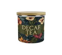 Purely Home Dark Hibiscus Decaf Tea Storage Canister - Flowers & Foliage Patterned Homewares Gifts - Full Colour Floral 1.2L Enamel Kitchen Storage Container