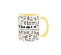 Purely Home Data Analyst Mug - Novelty It Statistics Computing Gift - Tea/coffee Yellow Ceramic Cup Present
