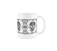Purely Home Day of The Dead Mug - Black & White Skulls Dia De Los Muertos Gifts- Tea/Coffee Hot Drinks Ceramic Present Cup