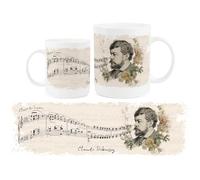 Purely Home Debussy Coffee Mug - Classical Music Clair de Lune Composer Portraits, 400ml Bone China Cup Gifts for Music Lovers - Claude Debussy