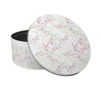 Purely Home Delicate Floral Cake Tin - Pink Blossoms Kitchen Gifts For Her - Large Round Metal Kitchen Storage Container 23 X 10Cm
