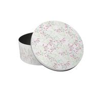 Purely Home Delicate Floral Cake Tin - Pink Blossoms Kitchen Gifts For Her - Small Round Metal Storage Container For Baking 18 X 7Cm