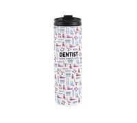 Purely Home Dentist Travel Mug - Novelty Trades Gift Stainless Steel Vacuum-Sealed Double-Walled Hot/cold Drinks Travel Flask