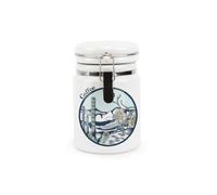 Purely Home Desert Flowers Coffee Ceramic Canister - Tropical Island Cactus Ceramic Kitchen Storage Container With Clip Lid 400Ml