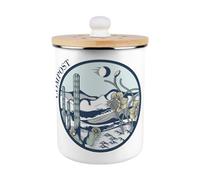 Purely Home Desert Flowers Compost Caddy - Metal 2L Decorative Kitchen Food Waste Bin