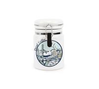 Purely Home Desert Flowers Decaf Coffee Ceramic Storage Canister - Tropical Island Cactus Ceramic Kitchen Food Storage Container with Clip Lid 400ml (13.5cm x 8.5cm)