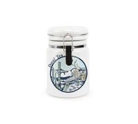 Purely Home Desert Flowers Decaf Tea Ceramic Canister - Tropical Island Cactus Kitchen Storage Container With Clip Lid 400Ml