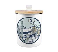 Purely Home Desert Flowers Food Waste Caddy - Metal 2L Decorative Kitchen Compost Bin