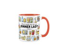 Purely Home Dinner Lady Mug - Humorous School Lunch Staff Funny Novelty Gift - Tea/coffee Hot Drinks Orange Ceramic Cup Present