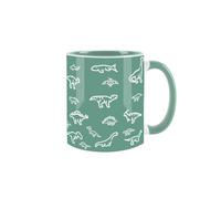Purely Home Dinosaurs Mug - Turquoise Cartoon Dinosaurs - Ceramic Hot Drinks Colours Gift Cup/Mug
